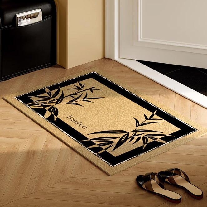 2design black bamboo door mat