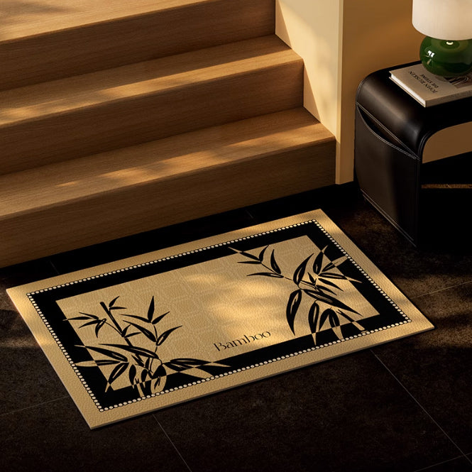 2design black bamboo door mat