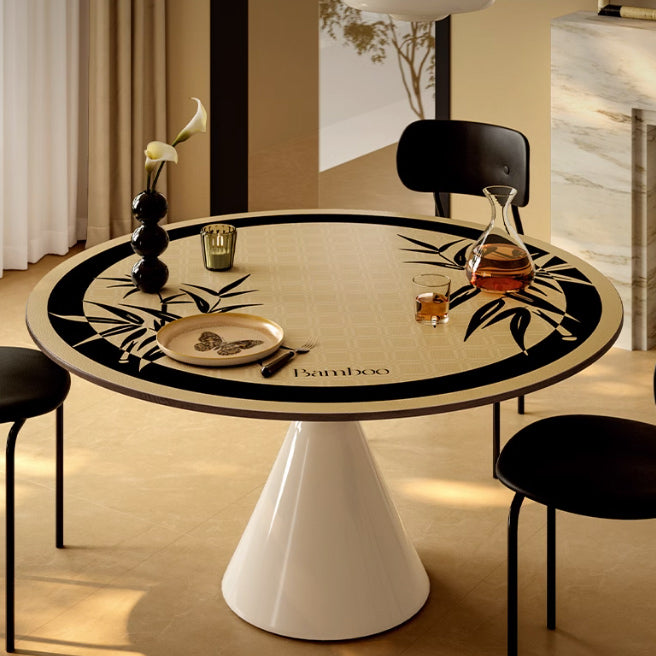 black bamboo round table mat