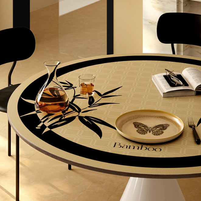 black bamboo round table mat