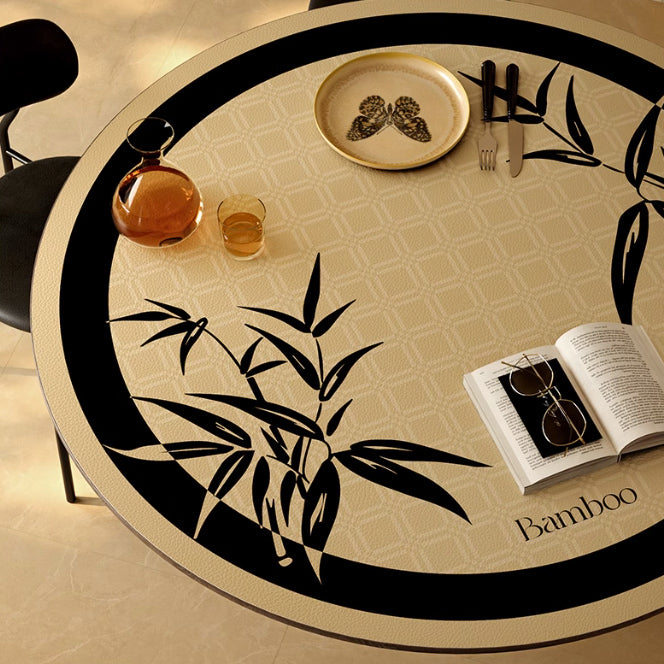black bamboo round table mat