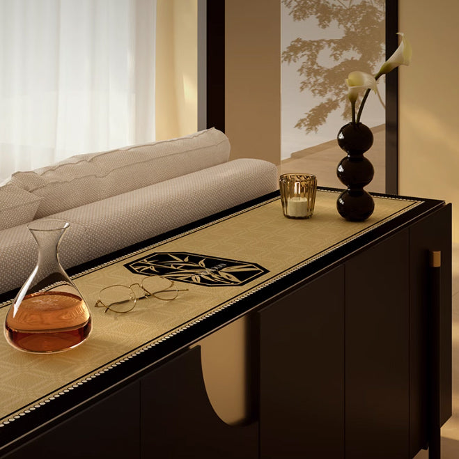 2design black bamboo shelf mat