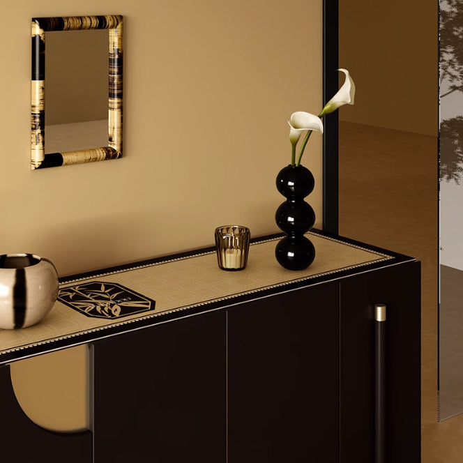 2design black bamboo shelf mat