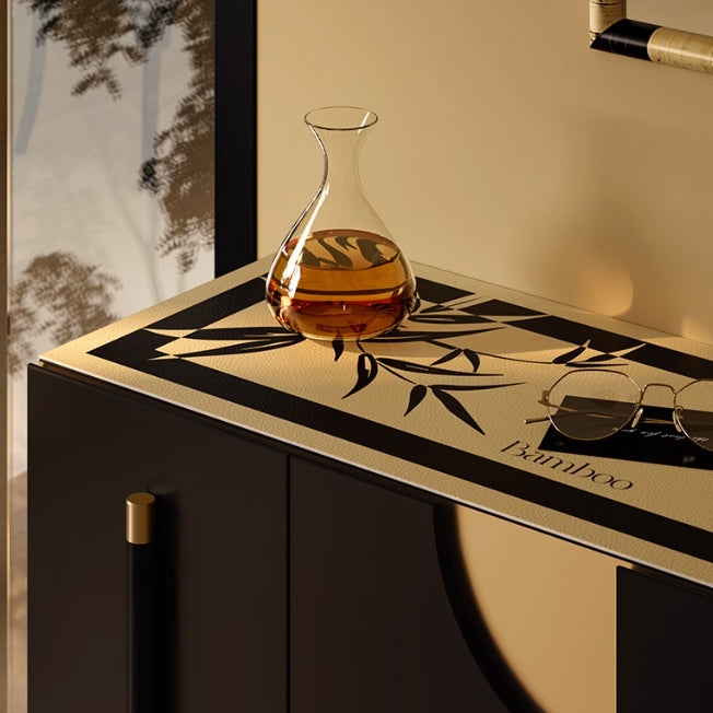 2design black bamboo shelf mat