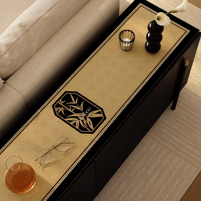 2design black bamboo shelf mat