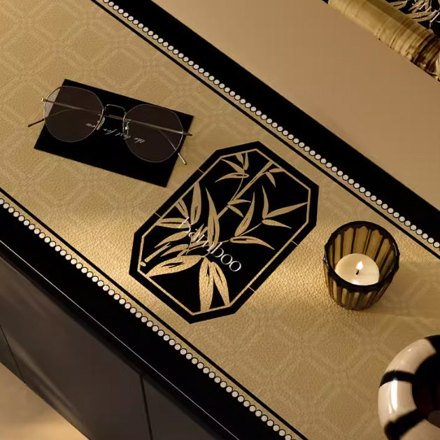 2design black bamboo shelf mat