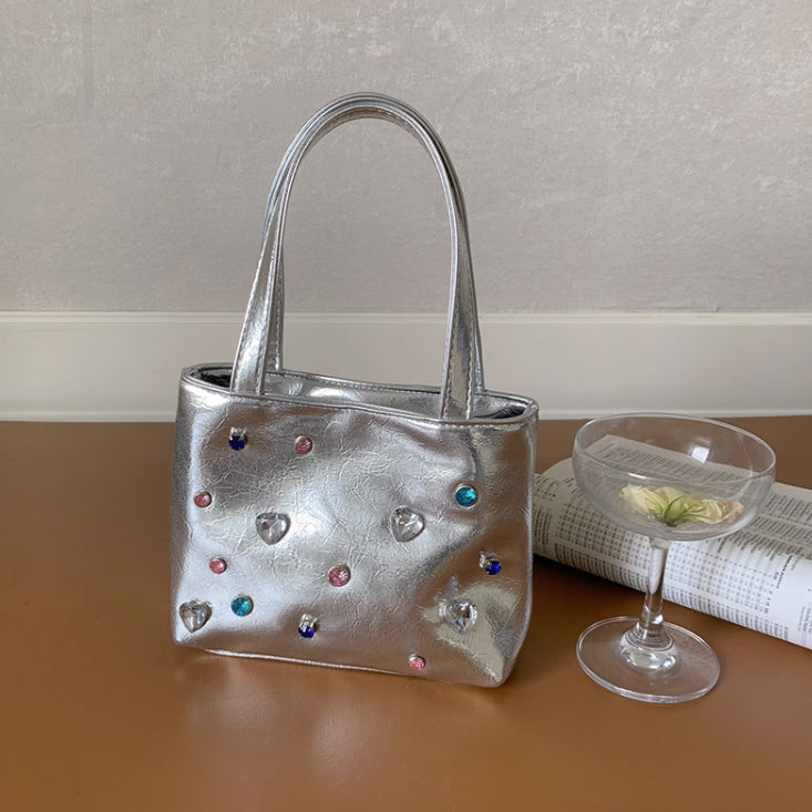 2color colorful stone hand bag