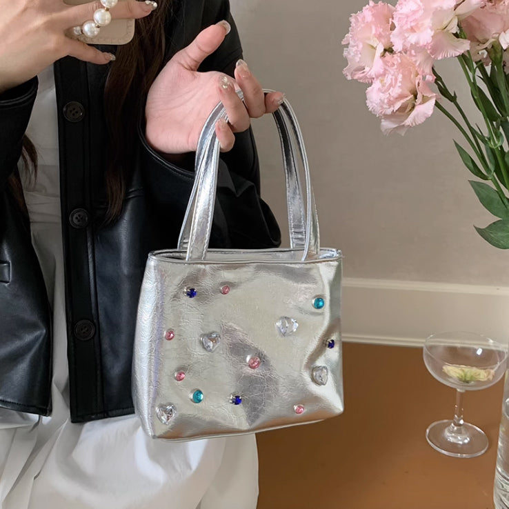 2color colorful stone hand bag
