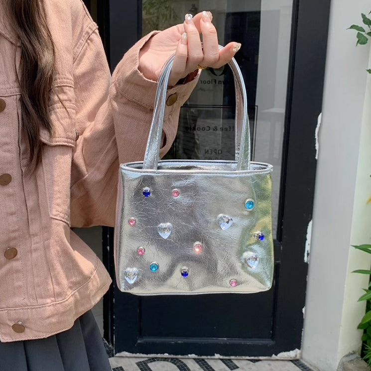 2color colorful stone hand bag