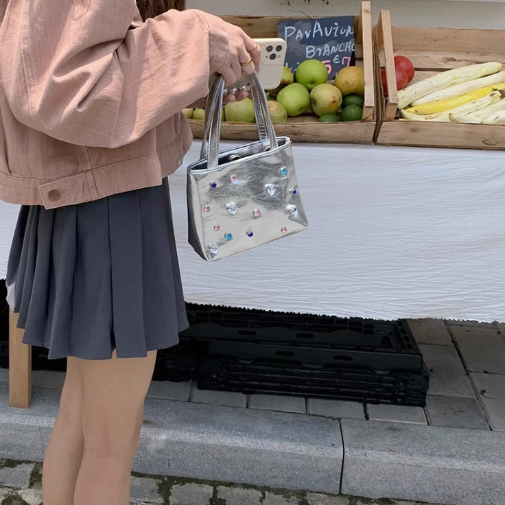 2color colorful stone hand bag