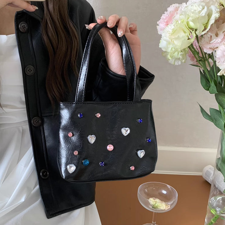 2color colorful stone hand bag