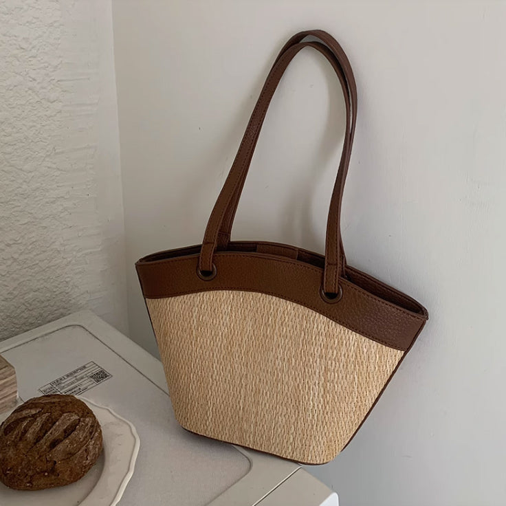 4color straw basket bag