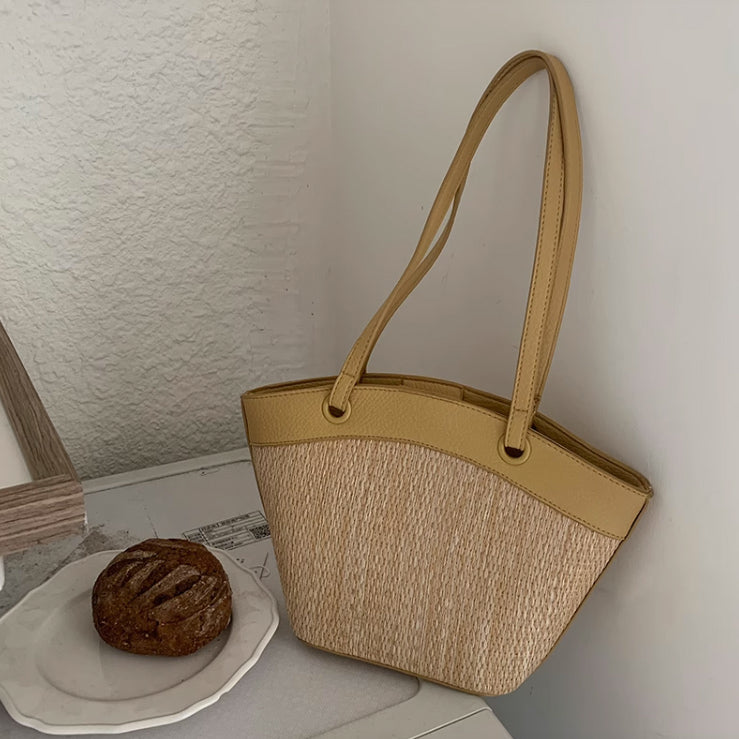 4color straw basket bag