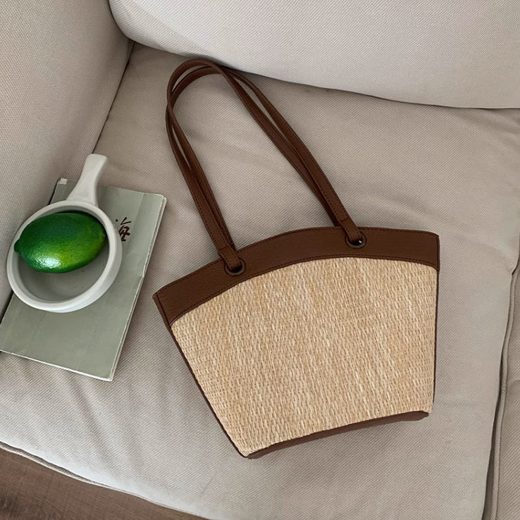 4color straw basket bag