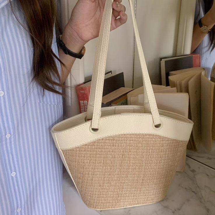 4color straw basket bag