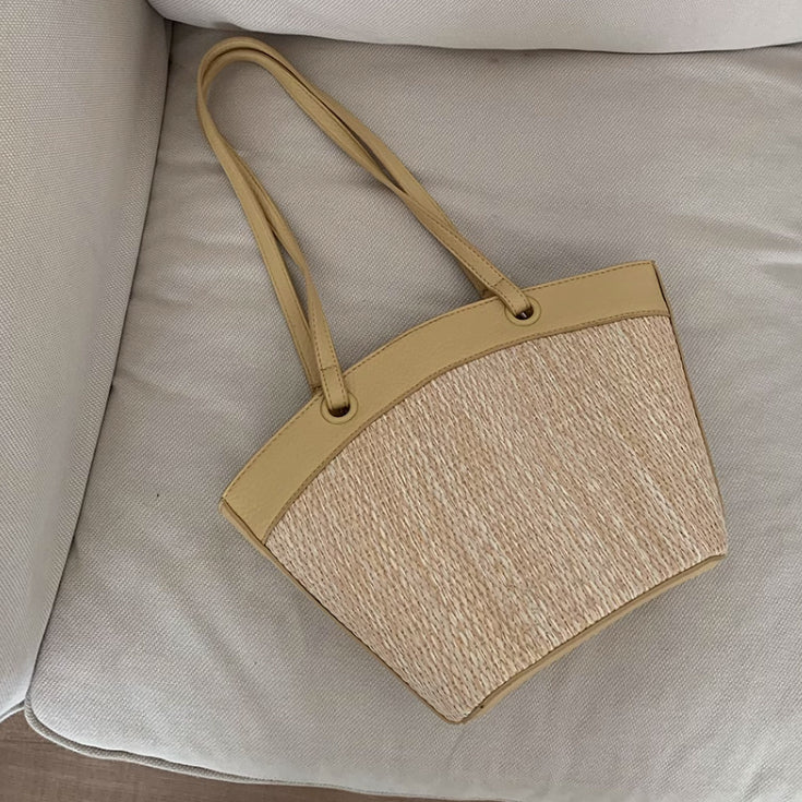 4color straw basket bag
