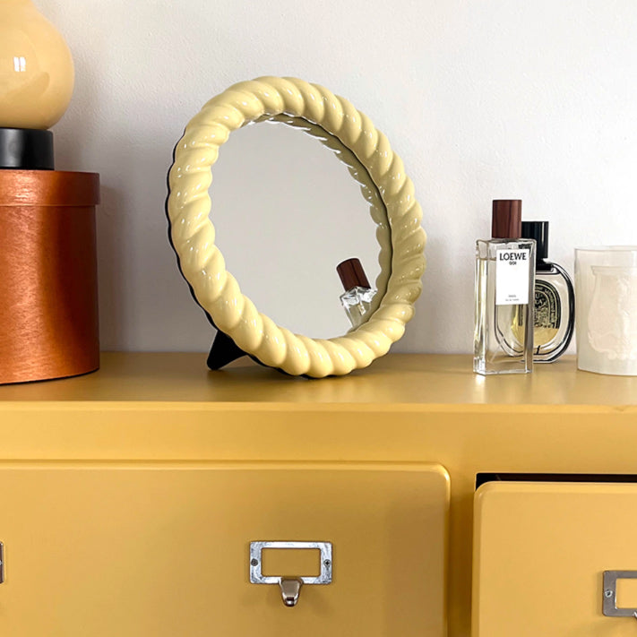 retro rope frame mirror