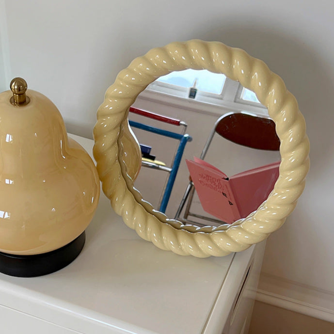 retro rope frame mirror