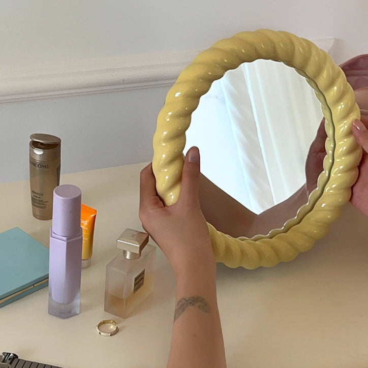 retro rope frame mirror