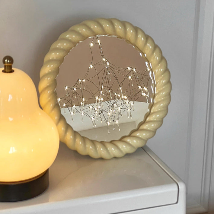 retro rope frame mirror