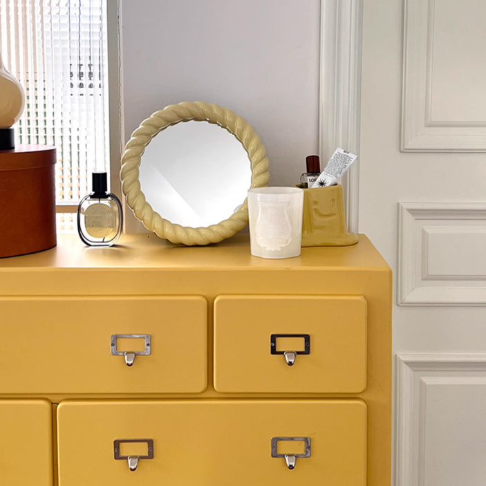 retro rope frame mirror