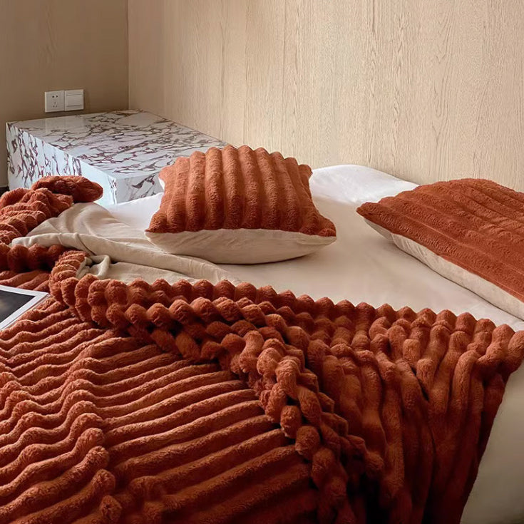9color boa stripe blanket