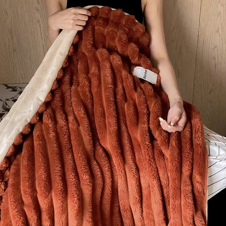 9color boa stripe blanket