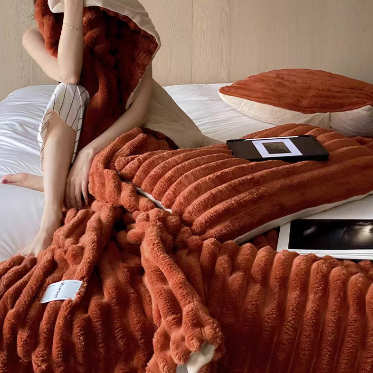 9color boa stripe blanket