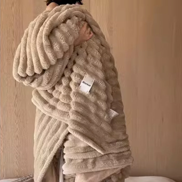 9color boa stripe blanket