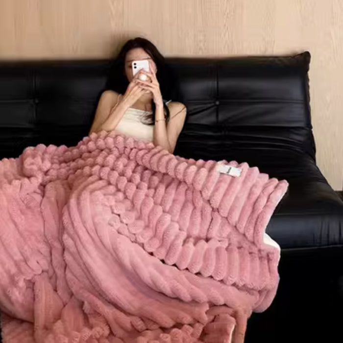 9color boa stripe blanket