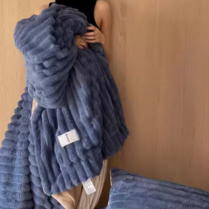 9color boa stripe blanket