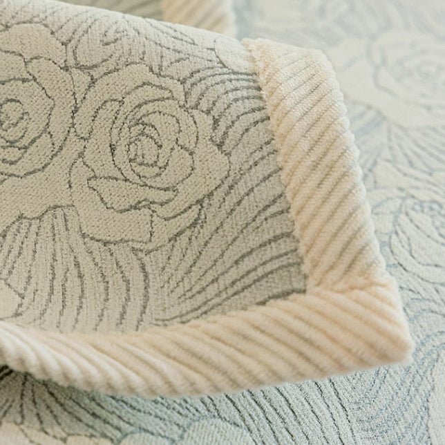 4color jacquard rose sofa cover