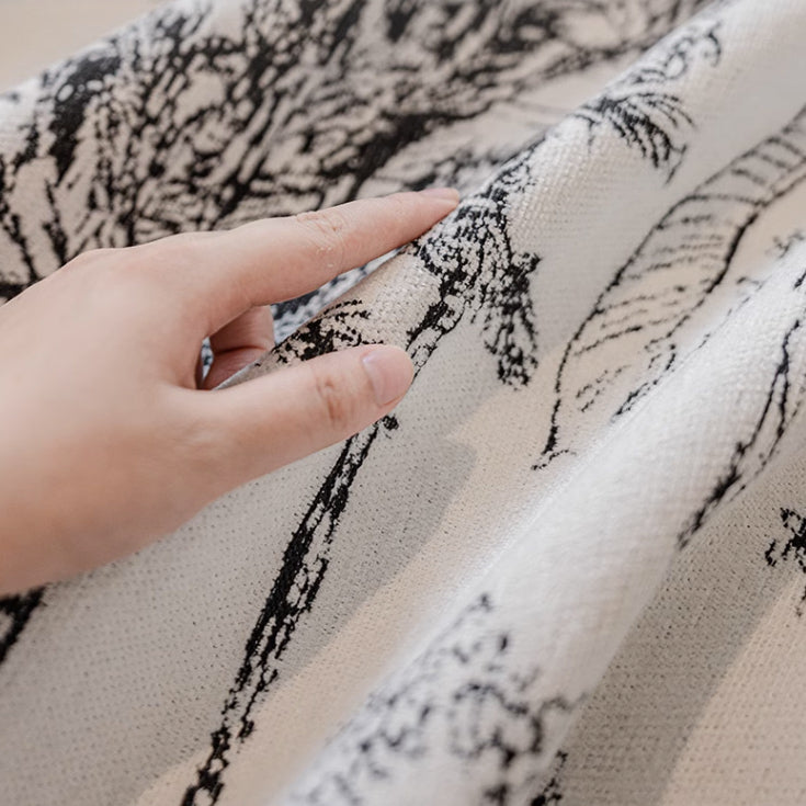 3color jacquard botanical sofa cover