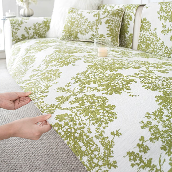 4color tree embroidery sofa cover