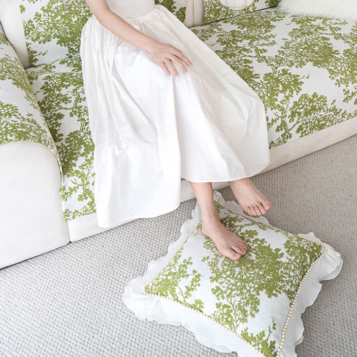 4color tree embroidery sofa cover