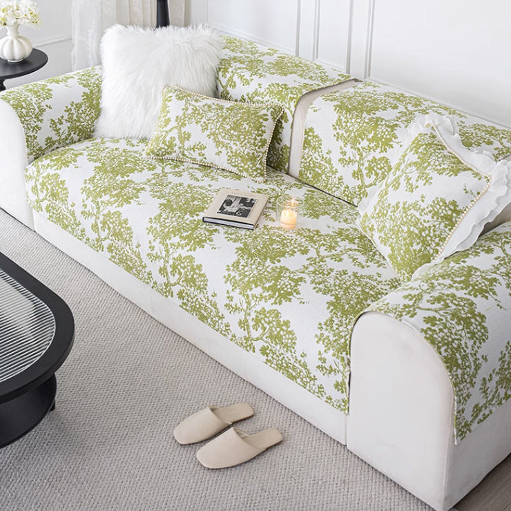 4color tree embroidery sofa cover