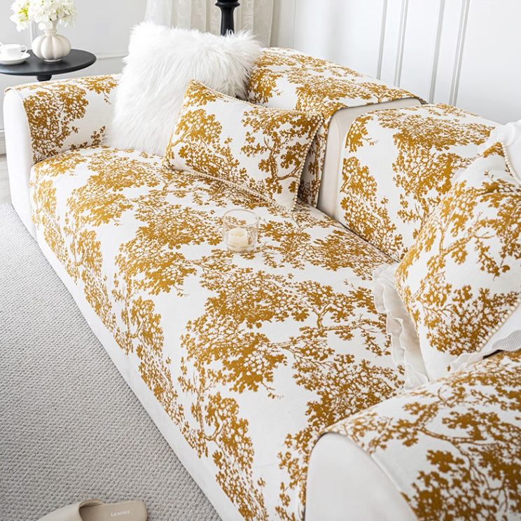 4color tree embroidery sofa cover