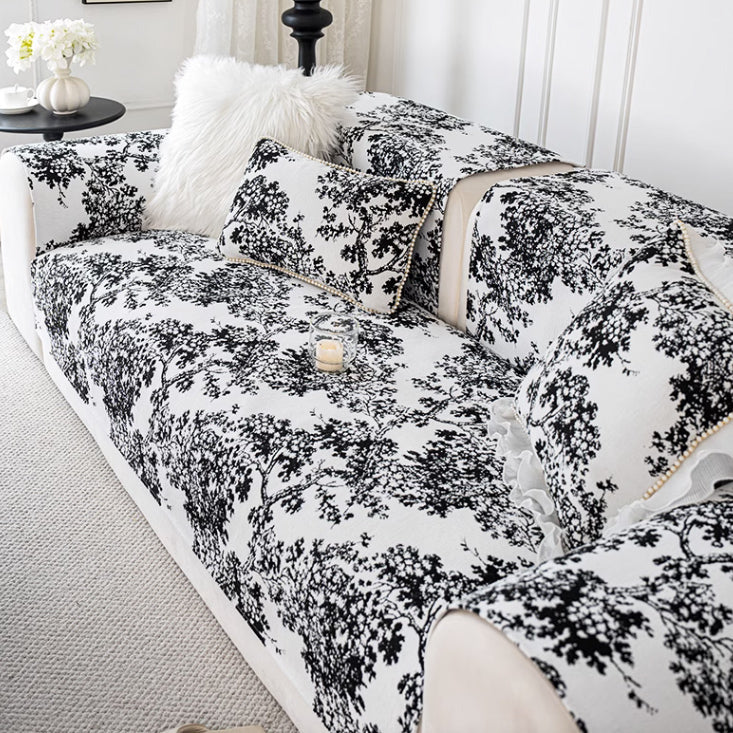4color tree embroidery sofa cover