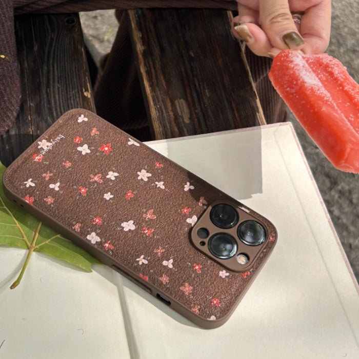 brown flower iPhone case