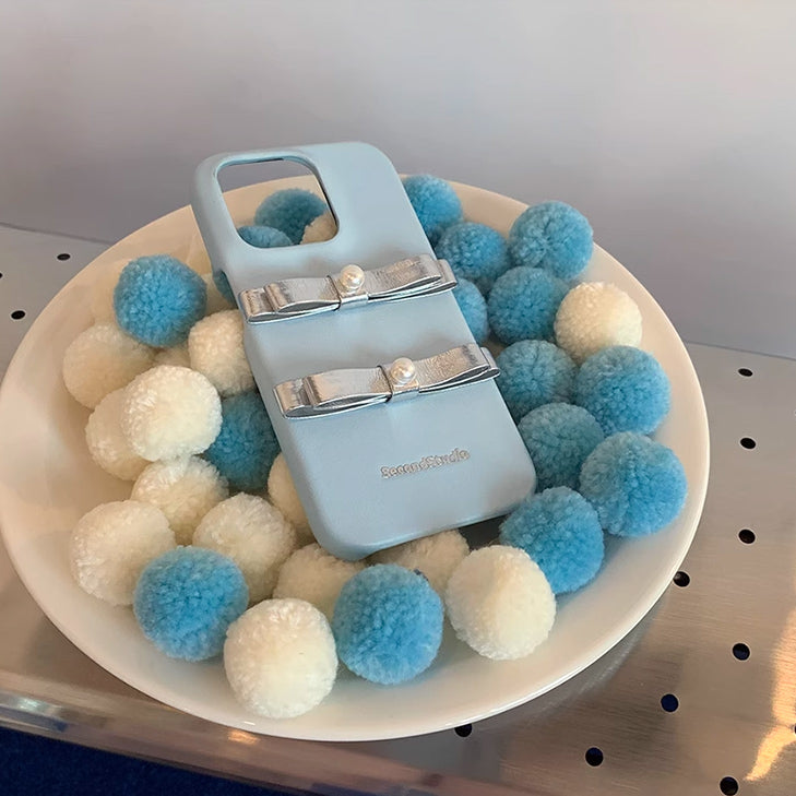 silver double ribbon iPhone case