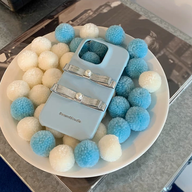 silver double ribbon iPhone case