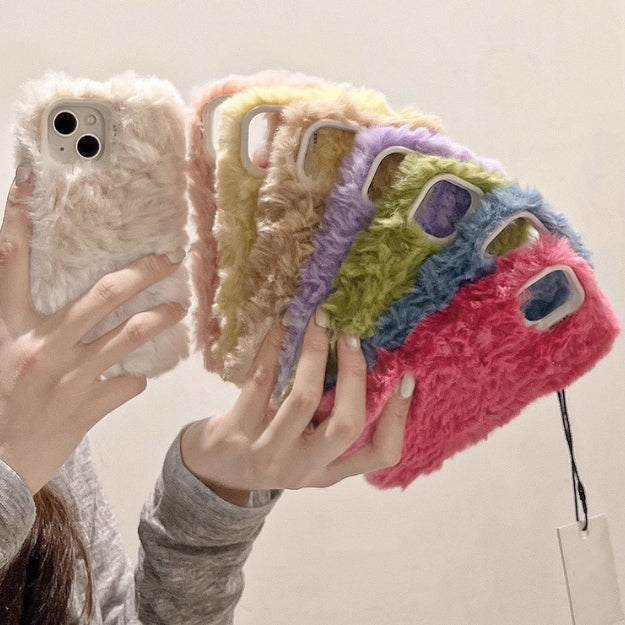 4color pastel poodle fur iPhone case