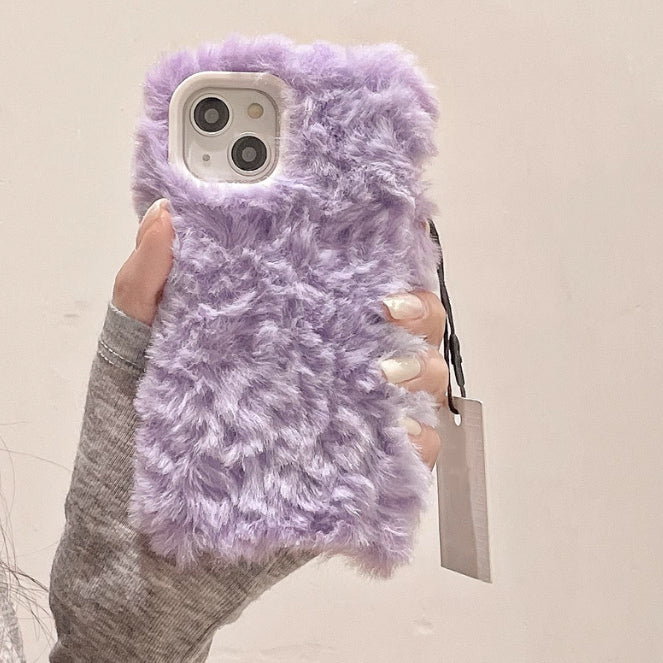 4color pastel poodle fur iPhone case