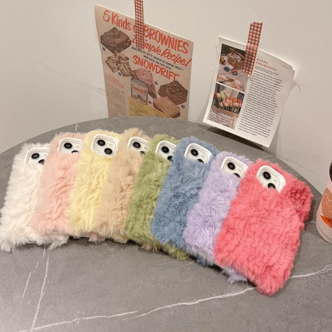 4color pastel poodle fur iPhone case