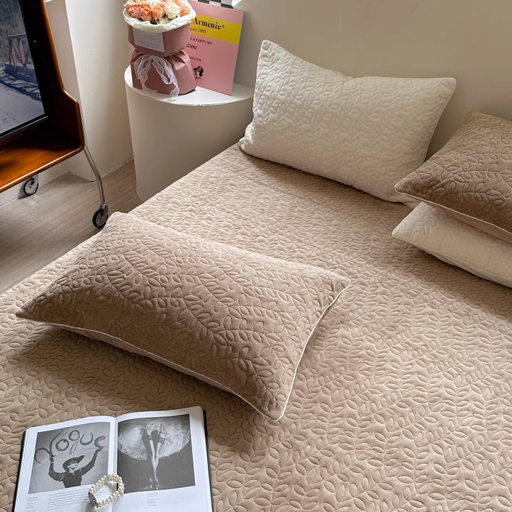 6color leaf velvet mattress sheets & pillow sheets