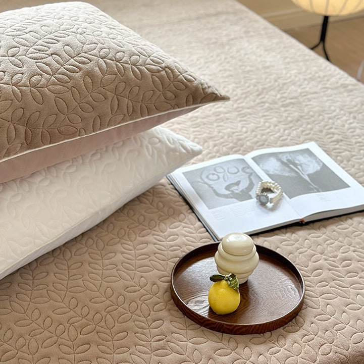 6color leaf velvet mattress sheets & pillow sheets