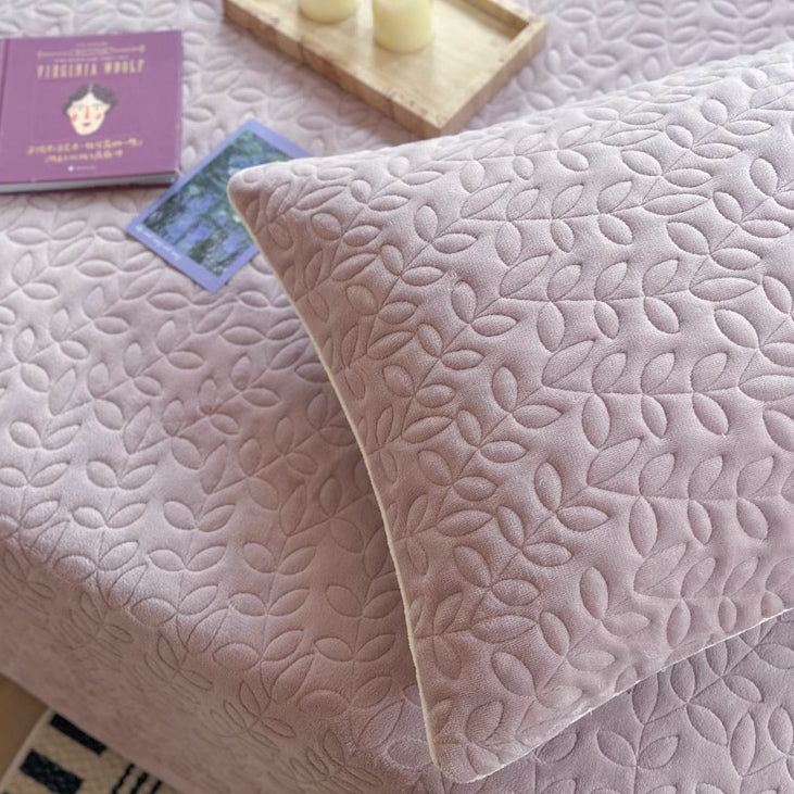 6color leaf velvet mattress sheets & pillow sheets