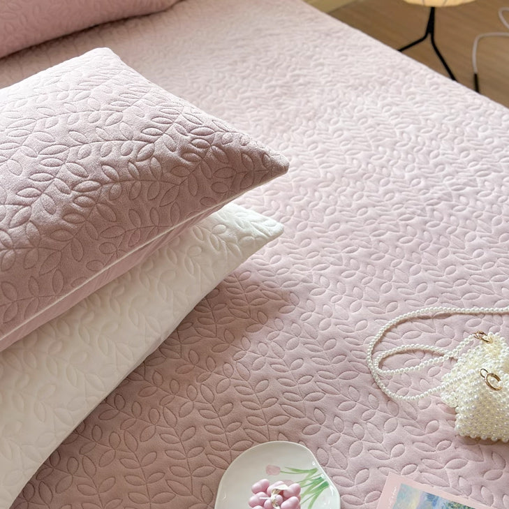 6color leaf velvet mattress sheets & pillow sheets