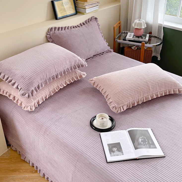 8color frill velvet mattress sheets & pillow sheets