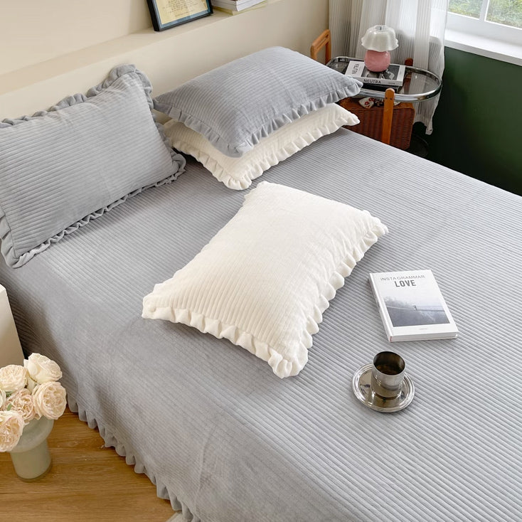 8color frill velvet mattress sheets & pillow sheets